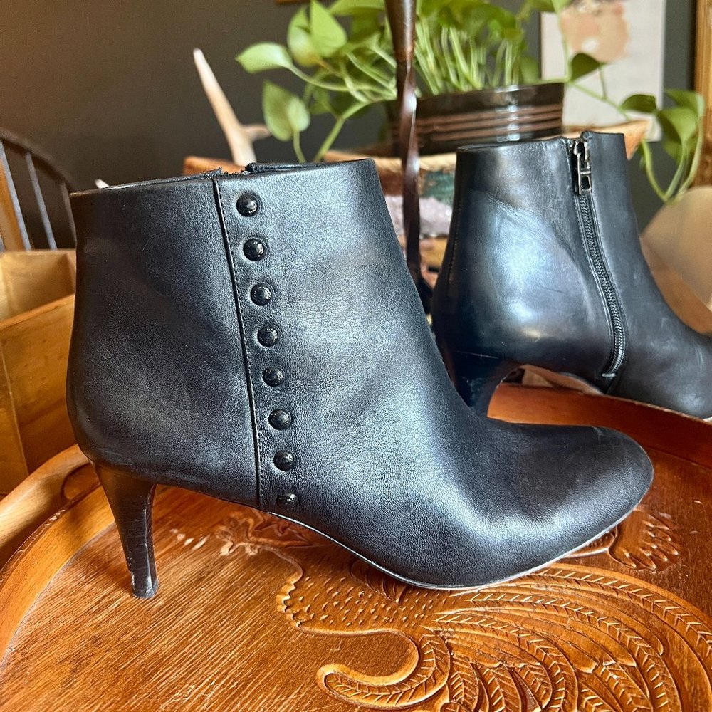 Coach Hickory Black Leather Ankle Boot